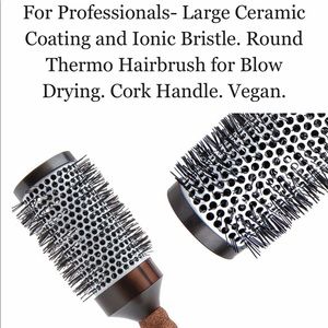 Hair Brush Pro-Ceramic Ionic Bristle. Cork Handle.